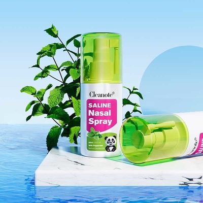 Harga yang bagus 60ml Saline Nasal Spray Mint CleaNote for Rhinitis Alergi dingin hidung tersumbat hidung teriritasi hidung on line